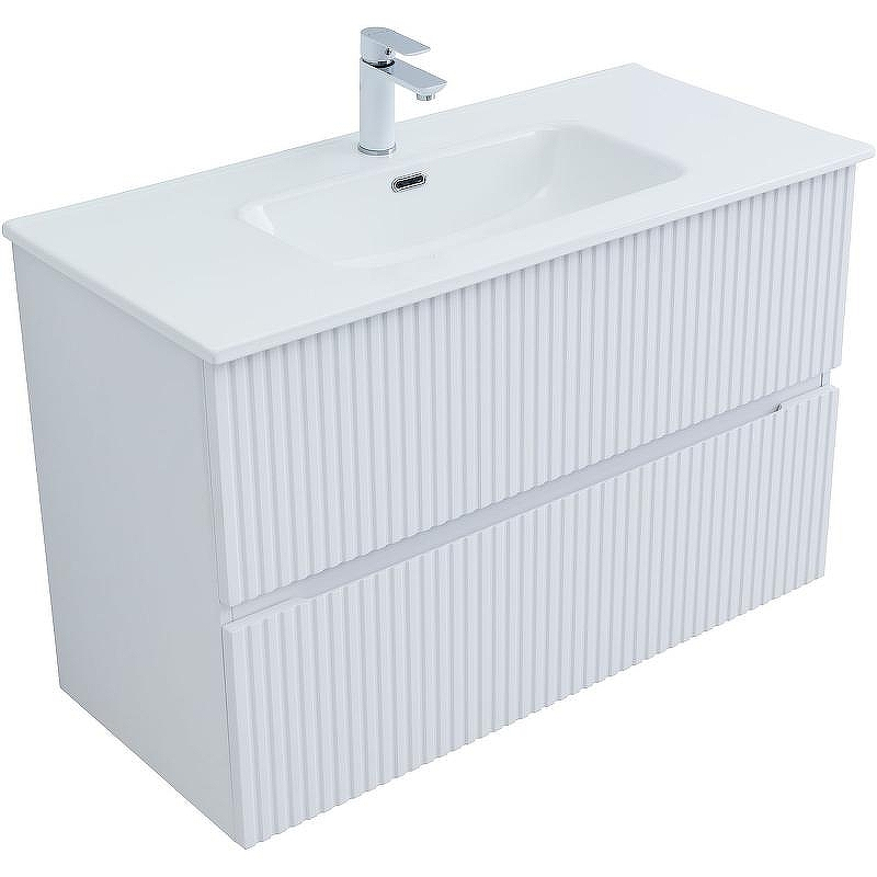 Тумба под раковину Aquanet Джейн 100 313288 подвесная Белая матовая, купить, цена, заказать, магазин, доставка, скидка, промокод, купить, цена, заказать, магазин, доставка, скидка, промокод