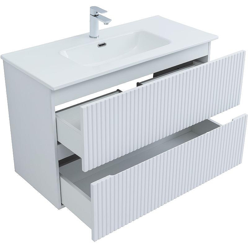 Тумба под раковину Aquanet Джейн 100 313288 подвесная Белая матовая, купить, цена, заказать, магазин, доставка, скидка, промокод, купить, цена, заказать, магазин, доставка, скидка, промокод