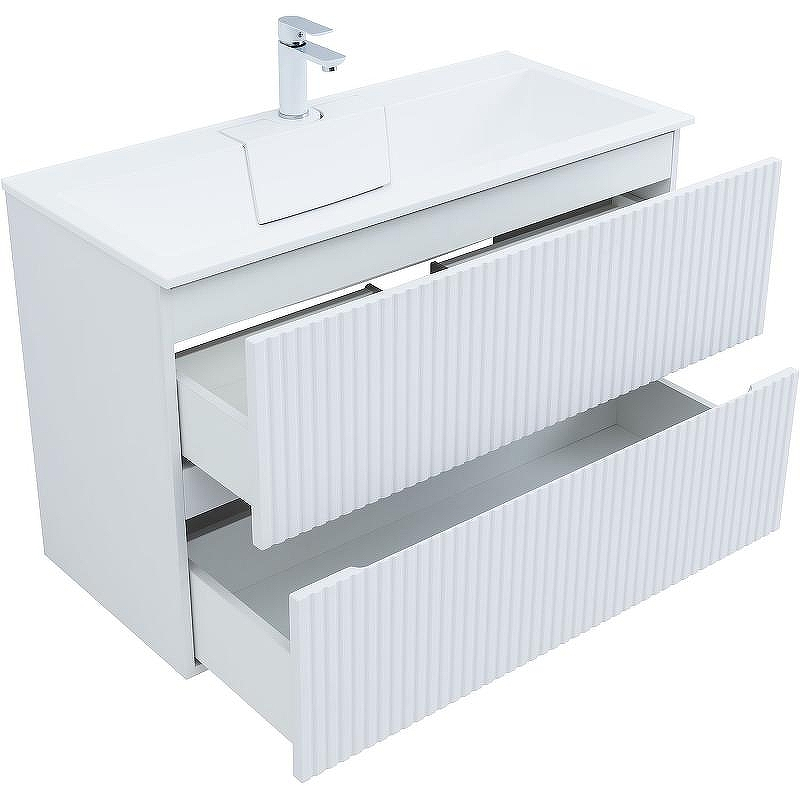 Тумба под раковину Aquanet Джейн 100 313288 подвесная Белая матовая, купить, цена, заказать, магазин, доставка, скидка, промокод, купить, цена, заказать, магазин, доставка, скидка, промокод