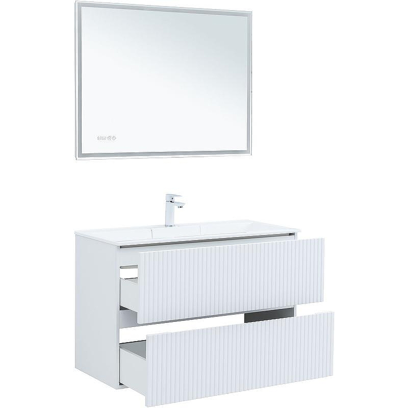 Тумба под раковину Aquanet Джейн 100 313288 подвесная Белая матовая, купить, цена, заказать, магазин, доставка, скидка, промокод, купить, цена, заказать, магазин, доставка, скидка, промокод