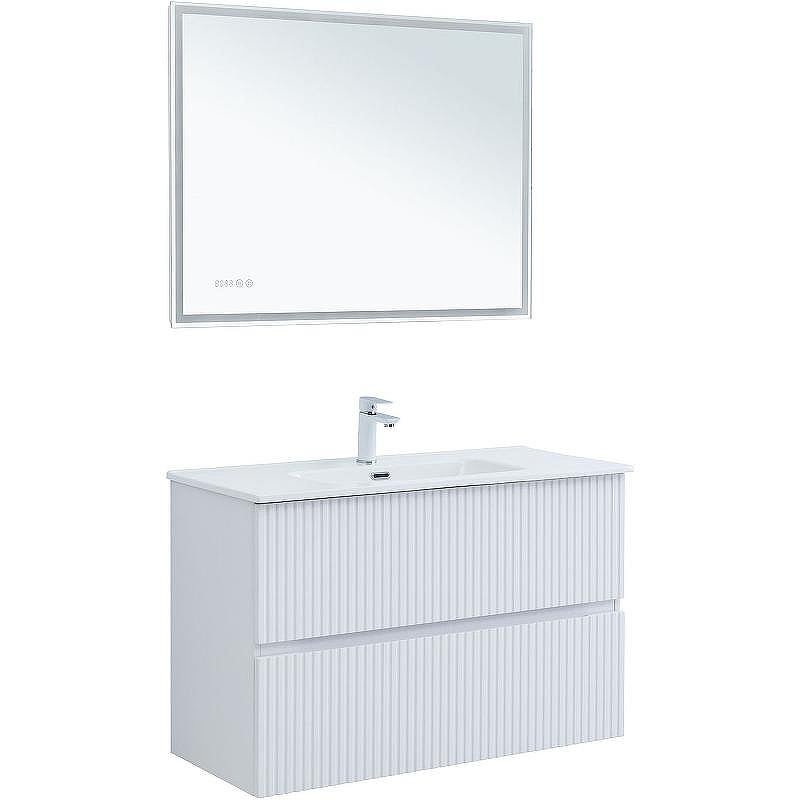 Тумба под раковину Aquanet Джейн 100 313288 подвесная Белая матовая, купить, цена, заказать, магазин, доставка, скидка, промокод, купить, цена, заказать, магазин, доставка, скидка, промокод