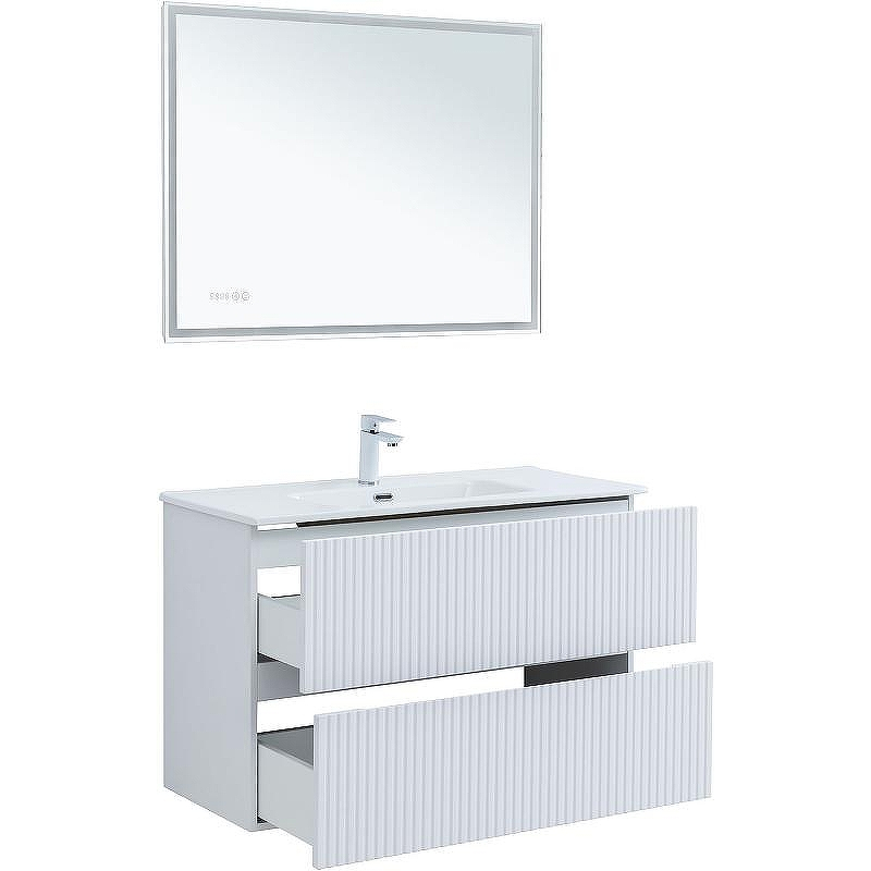 Тумба под раковину Aquanet Джейн 100 313288 подвесная Белая матовая, купить, цена, заказать, магазин, доставка, скидка, промокод, купить, цена, заказать, магазин, доставка, скидка, промокод