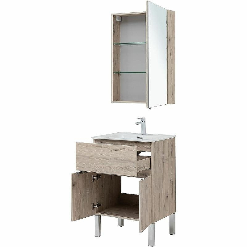 Комплект мебели для ванной Aquanet Алвита New 60 274527 Дуб веллингтон белый, купить, цена, заказать, магазин, доставка, скидка, промокод, купить, цена, заказать, магазин, доставка, скидка, промокод