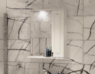 Зеркало со шкафом Corozo Элегия ретро 60 SD-00000006 Белое без подсветки