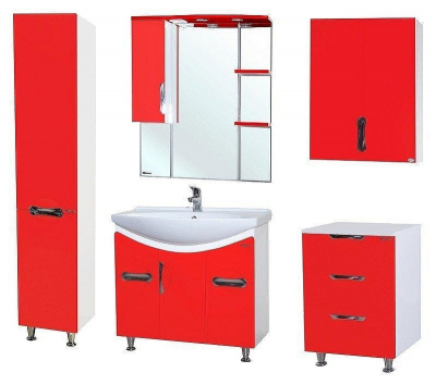 Шкаф пенал Bellezza Лагуна 35 L 4622107082039 L Красный Белый