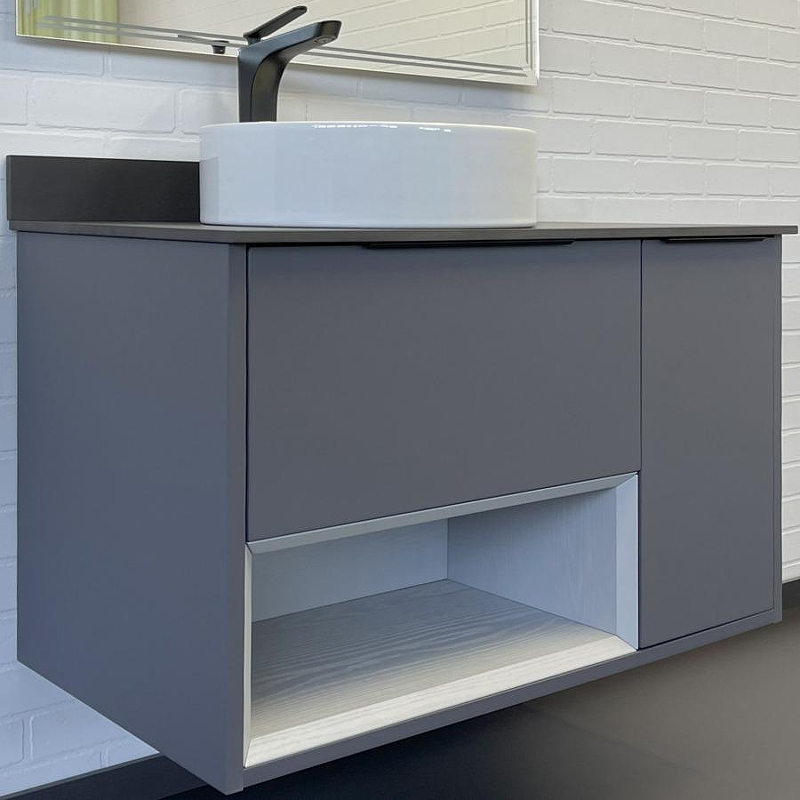 Тумба с раковиной Comforty Джанкой 90 00-00017878 подвесная Антрацит, купить, цена, заказать, магазин, доставка, скидка, промокод, купить, цена, заказать, магазин, доставка, скидка, промокод