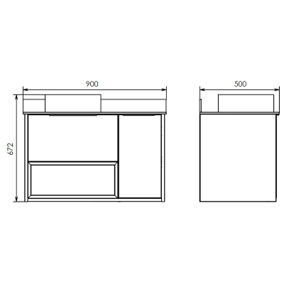 Тумба с раковиной Comforty Джанкой 90 00-00017878 подвесная Антрацит