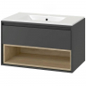 Тумба под раковину Excellent Tuto 80 MLEX.0101.800.GRBL подвесная Серый Дуб, купить, цена, заказать, магазин, доставка, скидка, промокод, купить, цена, заказать, магазин, доставка, скидка, промокод