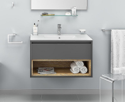 Тумба под раковину Excellent Tuto 80 MLEX.0101.800.GRBL подвесная Серый Дуб