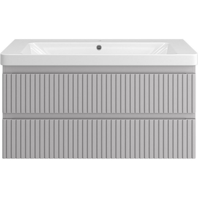 Тумба с раковиной Brevita Victory 105 УТ000025791 подвесная Серый шелк