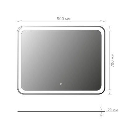 Зеркало Onika Магна 90 209029 с подсветкой с сенсорным выключателем и диммером