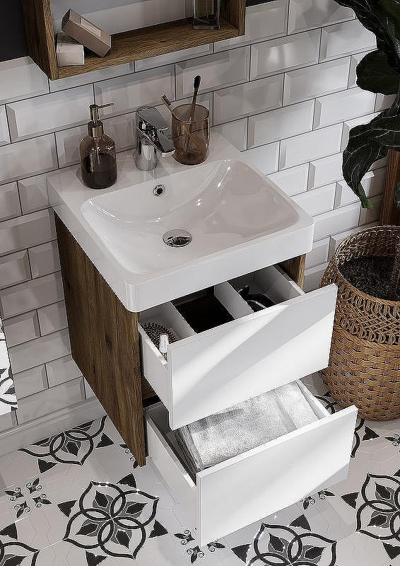 Тумба под раковину Aquaton Сканди 45 1A251601SDZ90 подвесная Белый Дуб рустикальный, купить, цена, заказать, магазин, доставка, скидка, промокод, купить, цена, заказать, магазин, доставка, скидка, промокод