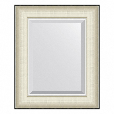 Зеркало Evoform Exclusive 44х54 BY 7420 с фацетом в багетной раме - Белая кожа с хромом 78