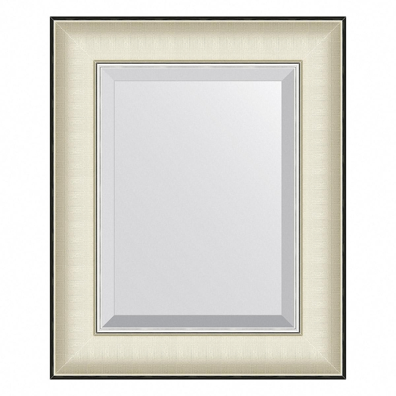 Зеркало Evoform Exclusive 44х54 BY 7420 с фацетом в багетной раме - Белая кожа с хромом 78, купить, цена, заказать, магазин, доставка, скидка, промокод, купить, цена, заказать, магазин, доставка, скидка, промокод