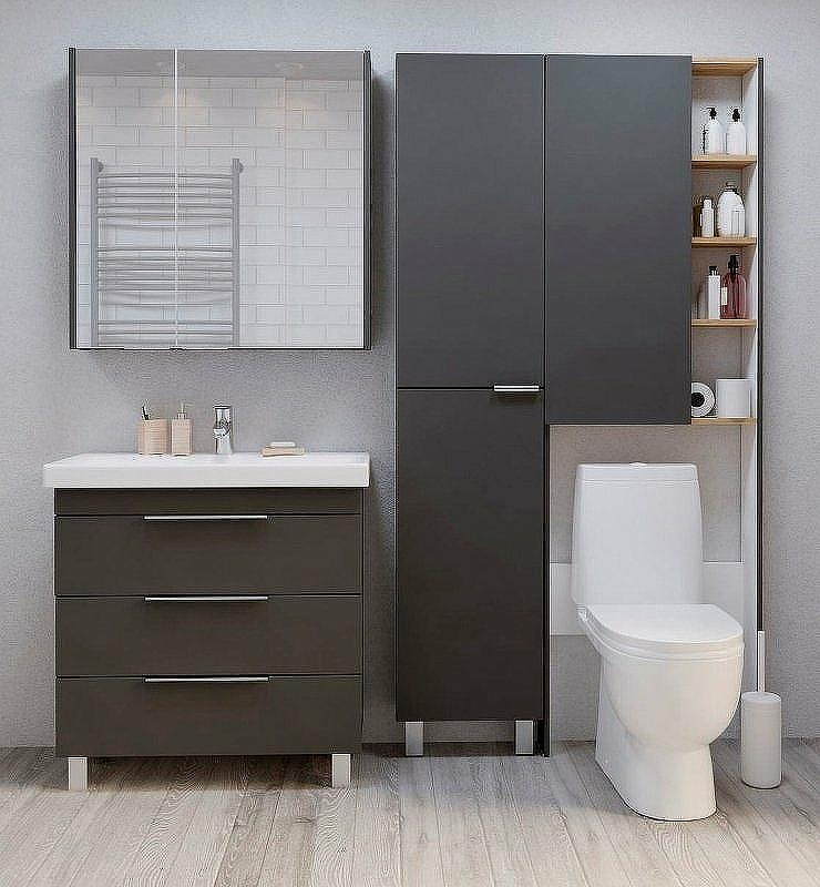 Тумба под раковину 1MarKa Gaula 60Н У92545 Графит матовый, купить, цена, заказать, магазин, доставка, скидка, промокод, купить, цена, заказать, магазин, доставка, скидка, промокод