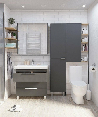 Тумба под раковину 1MarKa Gaula 60Н У92545 Графит матовый