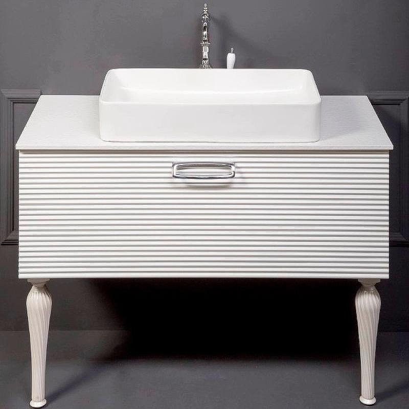 Тумба под раковину Boheme Armadi Art Vallessi Avangarde Linea 100 842-100-WCR подвесная Белая Хром, купить, цена, заказать, магазин, доставка, скидка, промокод, купить, цена, заказать, магазин, доставка, скидка, промокод