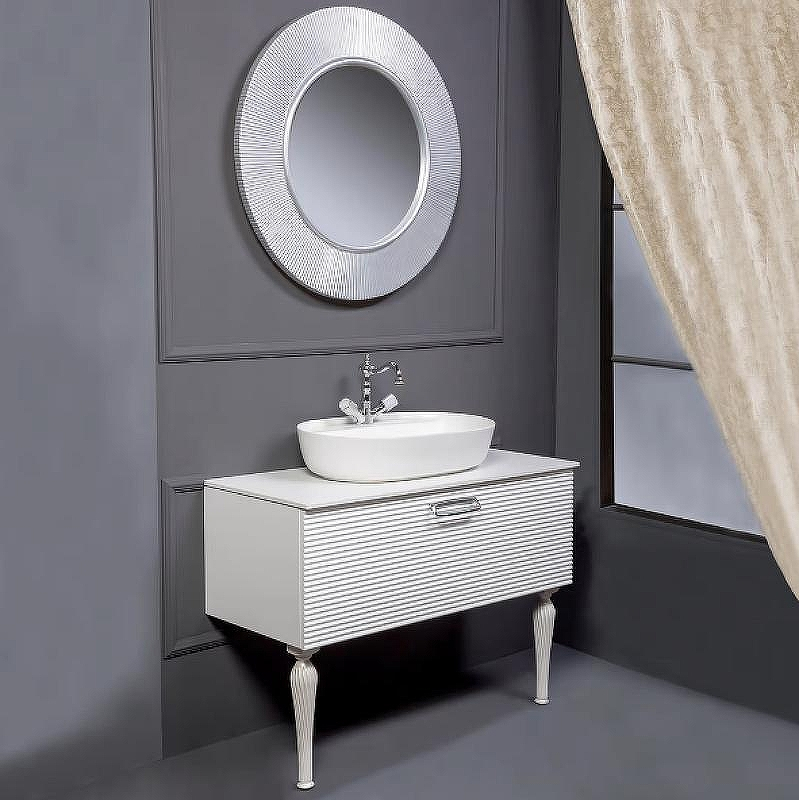 Тумба под раковину Boheme Armadi Art Vallessi Avangarde Linea 100 842-100-WCR подвесная Белая Хром, купить, цена, заказать, магазин, доставка, скидка, промокод, купить, цена, заказать, магазин, доставка, скидка, промокод