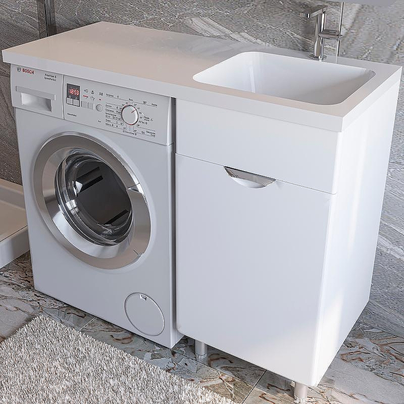 Тумба под раковину Stella Polar Кэтрин 110 SP-00001113 с бельевой корзиной Белая, купить, цена, заказать, магазин, доставка, скидка, промокод, купить, цена, заказать, магазин, доставка, скидка, промокод