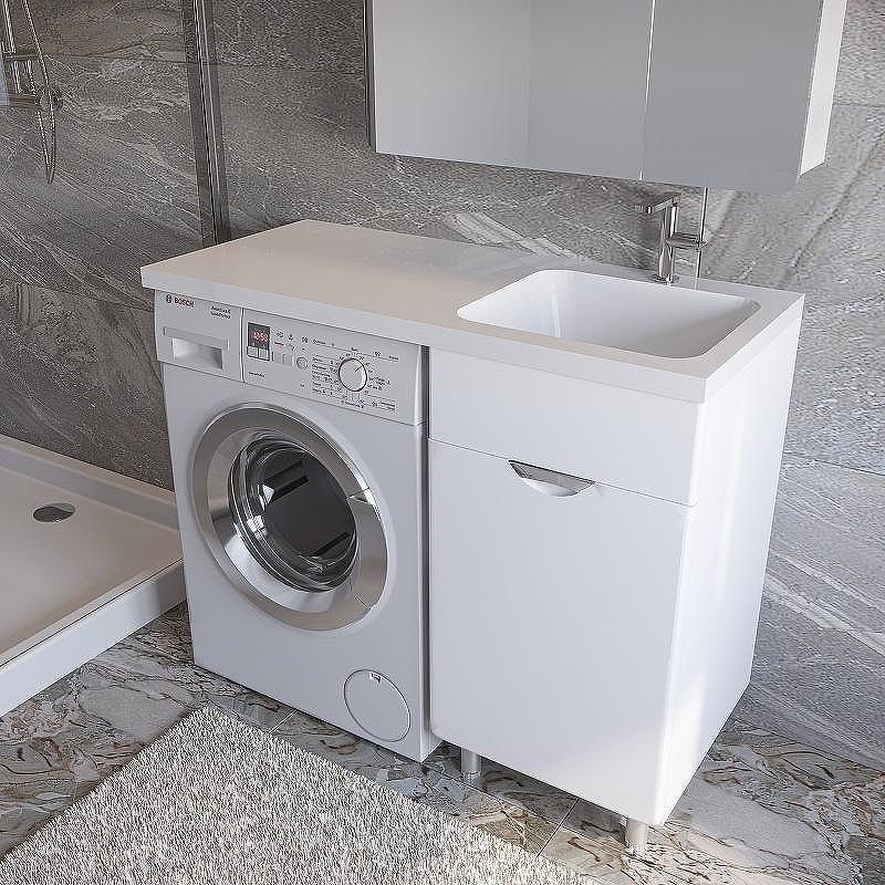 Тумба под раковину Stella Polar Кэтрин 110 SP-00001113 с бельевой корзиной Белая, купить, цена, заказать, магазин, доставка, скидка, промокод, купить, цена, заказать, магазин, доставка, скидка, промокод