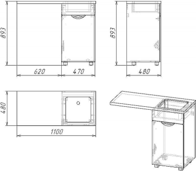 Тумба под раковину Stella Polar Кэтрин 110 SP-00001113 с бельевой корзиной Белая