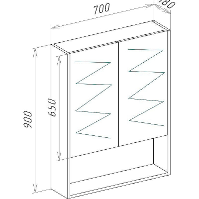 Зеркальный шкаф Bellezza Ницца 70 4611011030014 Белый