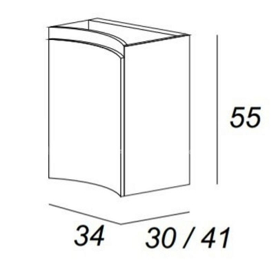 Подвесной шкаф Cezares Vague 34 L 44228 Bianco lucido