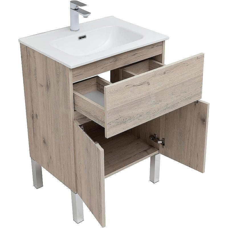 Тумба под раковину Aquanet Алвита New 60 277549 Дуб веллингтон белый, купить, цена, заказать, магазин, доставка, скидка, промокод, купить, цена, заказать, магазин, доставка, скидка, промокод