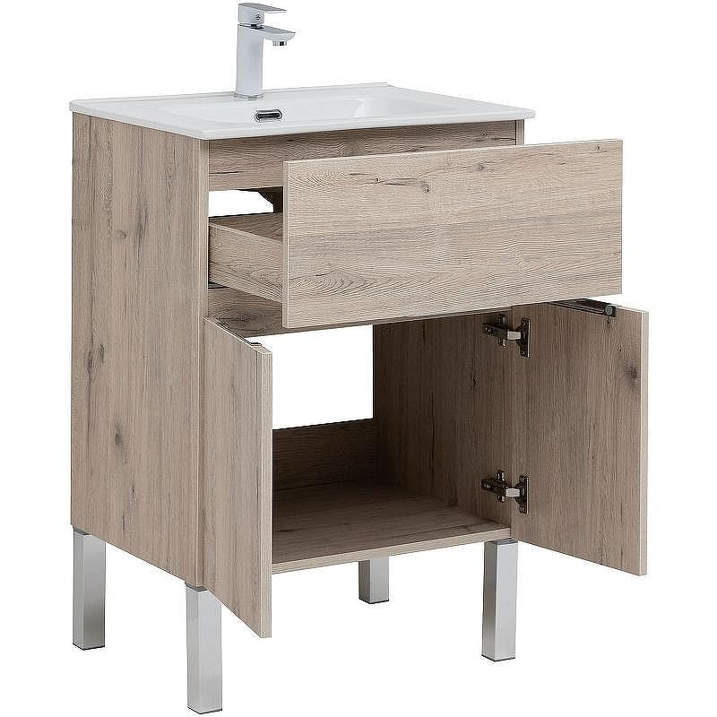 Тумба под раковину Aquanet Алвита New 60 277549 Дуб веллингтон белый, купить, цена, заказать, магазин, доставка, скидка, промокод, купить, цена, заказать, магазин, доставка, скидка, промокод