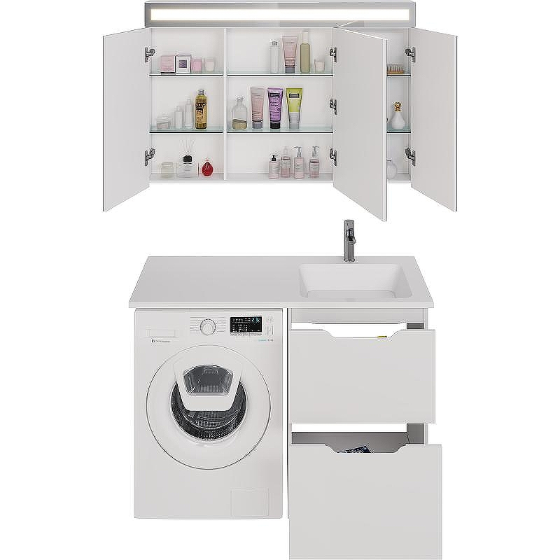 Тумба под раковину Dreja Bona 120 99.0451 Белая, купить, цена, заказать, магазин, доставка, скидка, промокод, купить, цена, заказать, магазин, доставка, скидка, промокод