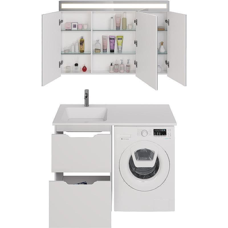 Тумба под раковину Dreja Bona 120 99.0451 Белая, купить, цена, заказать, магазин, доставка, скидка, промокод, купить, цена, заказать, магазин, доставка, скидка, промокод