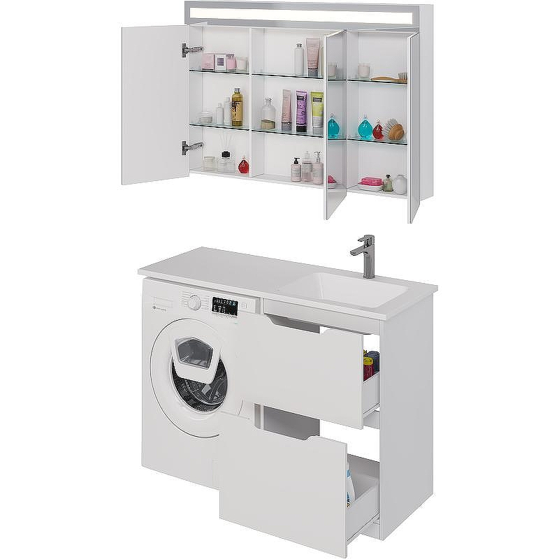 Тумба под раковину Dreja Bona 120 99.0451 Белая, купить, цена, заказать, магазин, доставка, скидка, промокод, купить, цена, заказать, магазин, доставка, скидка, промокод