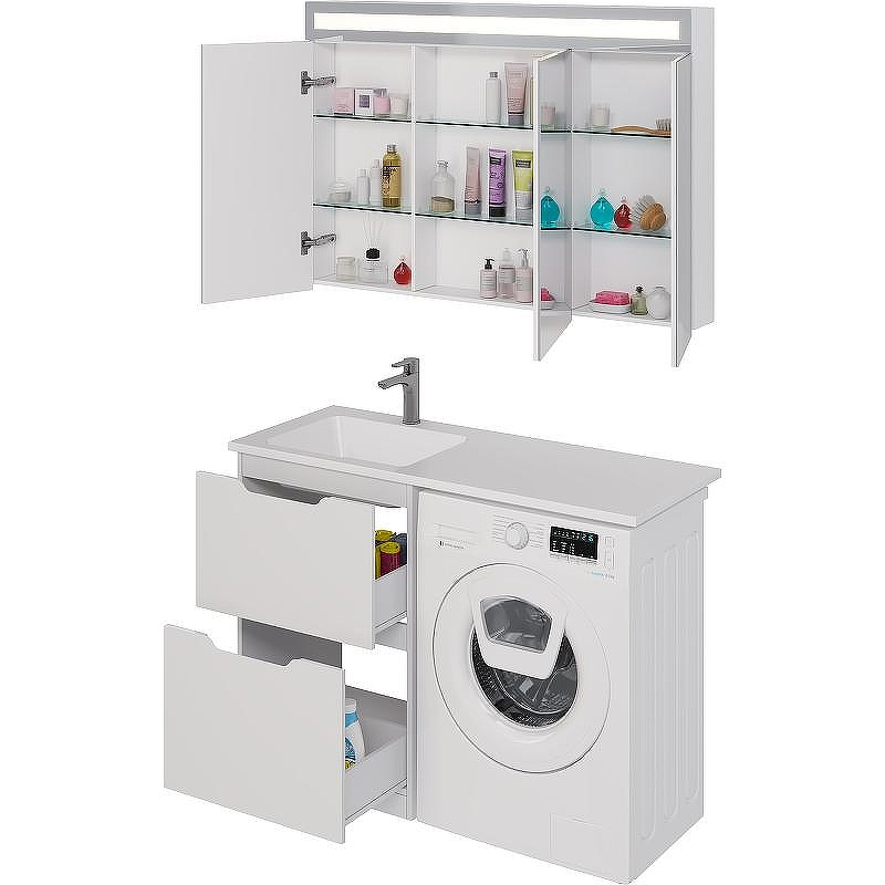 Тумба под раковину Dreja Bona 120 99.0451 Белая, купить, цена, заказать, магазин, доставка, скидка, промокод, купить, цена, заказать, магазин, доставка, скидка, промокод