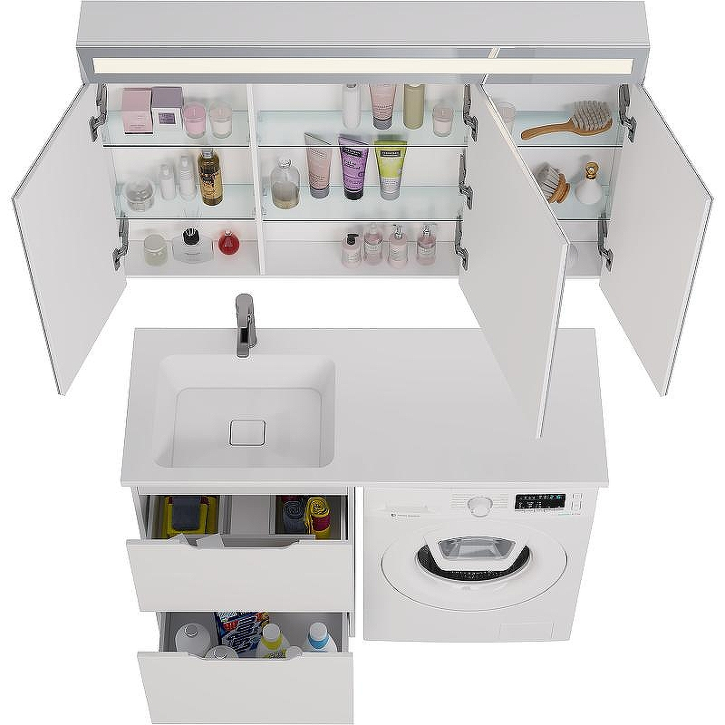 Тумба под раковину Dreja Bona 120 99.0451 Белая, купить, цена, заказать, магазин, доставка, скидка, промокод, купить, цена, заказать, магазин, доставка, скидка, промокод