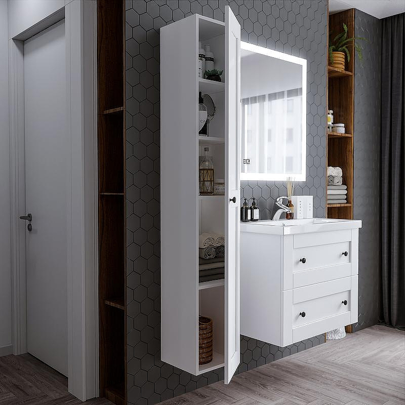 Шкаф пенал Бриклаер Хелена 30 4627125416392 подвесной Рамочный белый, купить, цена, заказать, магазин, доставка, скидка, промокод, купить, цена, заказать, магазин, доставка, скидка, промокод