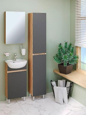 Зеркальный шкаф Runo Лада 40 00-00001193 Дуб серый