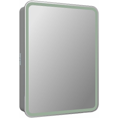 Зеркальный шкаф Reflexion Circle 600х800 R RF2108SR с подсветкой Белый матовый