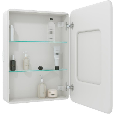 Зеркальный шкаф Reflexion Circle 600х800 R RF2108SR с подсветкой Белый матовый