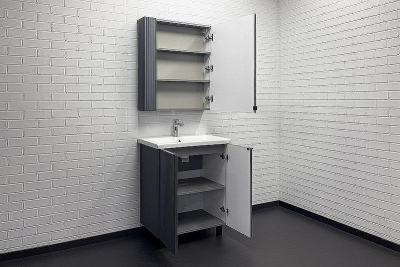 Зеркальный шкаф Comforty Лима 70 00-00004891 Антрацит