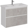 Тумба под раковину Lemark Combi 100 LM03C100T-Beton подвесная Бетон Белый глянец, купить, цена, заказать, магазин, доставка, скидка, промокод, купить, цена, заказать, магазин, доставка, скидка, промокод