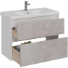 Тумба под раковину Lemark Combi 100 LM03C100T-Beton подвесная Бетон Белый глянец, купить, цена, заказать, магазин, доставка, скидка, промокод, купить, цена, заказать, магазин, доставка, скидка, промокод