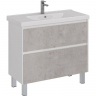 Тумба под раковину Lemark Combi 100 LM03C100T-Beton подвесная Бетон Белый глянец, купить, цена, заказать, магазин, доставка, скидка, промокод, купить, цена, заказать, магазин, доставка, скидка, промокод