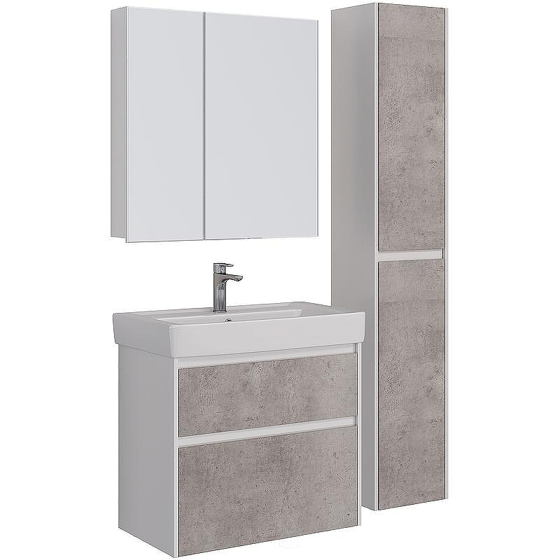 Тумба под раковину Lemark Combi 100 LM03C100T-Beton подвесная Бетон Белый глянец, купить, цена, заказать, магазин, доставка, скидка, промокод, купить, цена, заказать, магазин, доставка, скидка, промокод