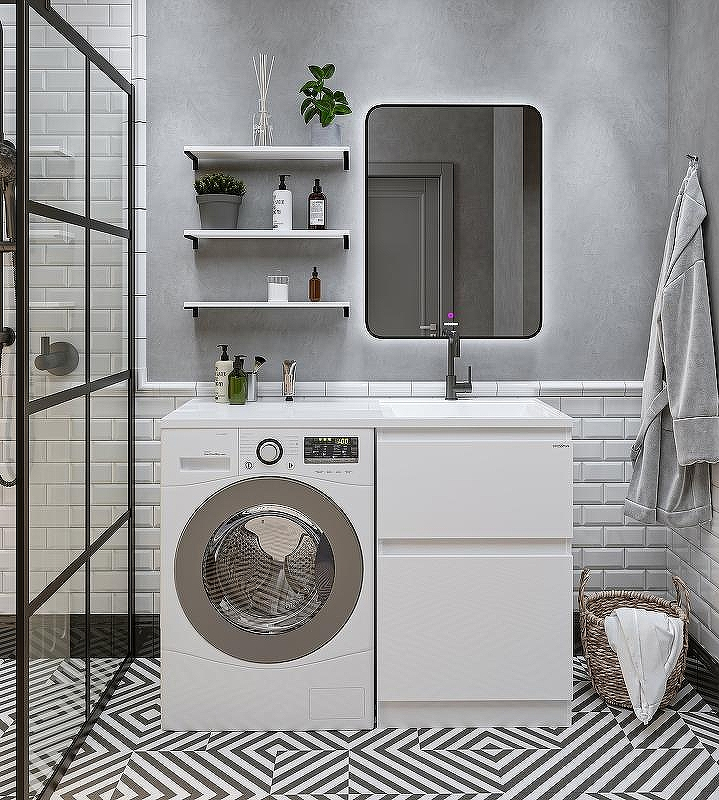 Тумба под раковину Grossman Марсал 120 121203 Белая, купить, цена, заказать, магазин, доставка, скидка, промокод, купить, цена, заказать, магазин, доставка, скидка, промокод