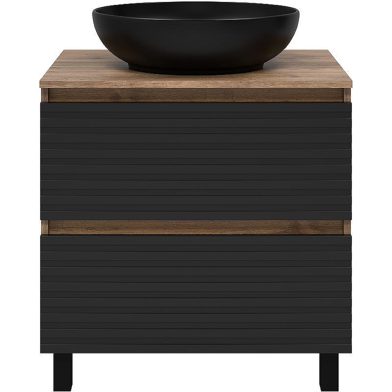 Тумба под раковину Brevita Dakota 70 DAK-07070-19/02-2Я Черный кварц Дуб Галифакс олово, купить, цена, заказать, магазин, доставка, скидка, промокод, купить, цена, заказать, магазин, доставка, скидка, промокод