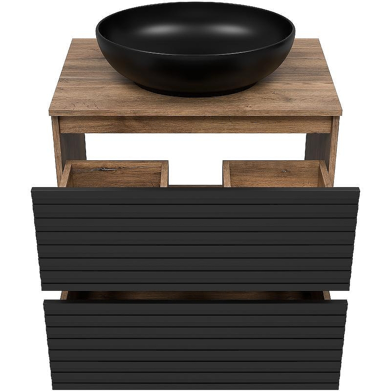 Тумба под раковину Brevita Dakota 70 DAK-07070-19/02-2Я Черный кварц Дуб Галифакс олово, купить, цена, заказать, магазин, доставка, скидка, промокод, купить, цена, заказать, магазин, доставка, скидка, промокод