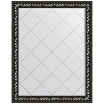 Зеркало Evoform Exclusive-G 120х95 BY 4354 с гравировкой в багетной раме - Черный ардеко 81