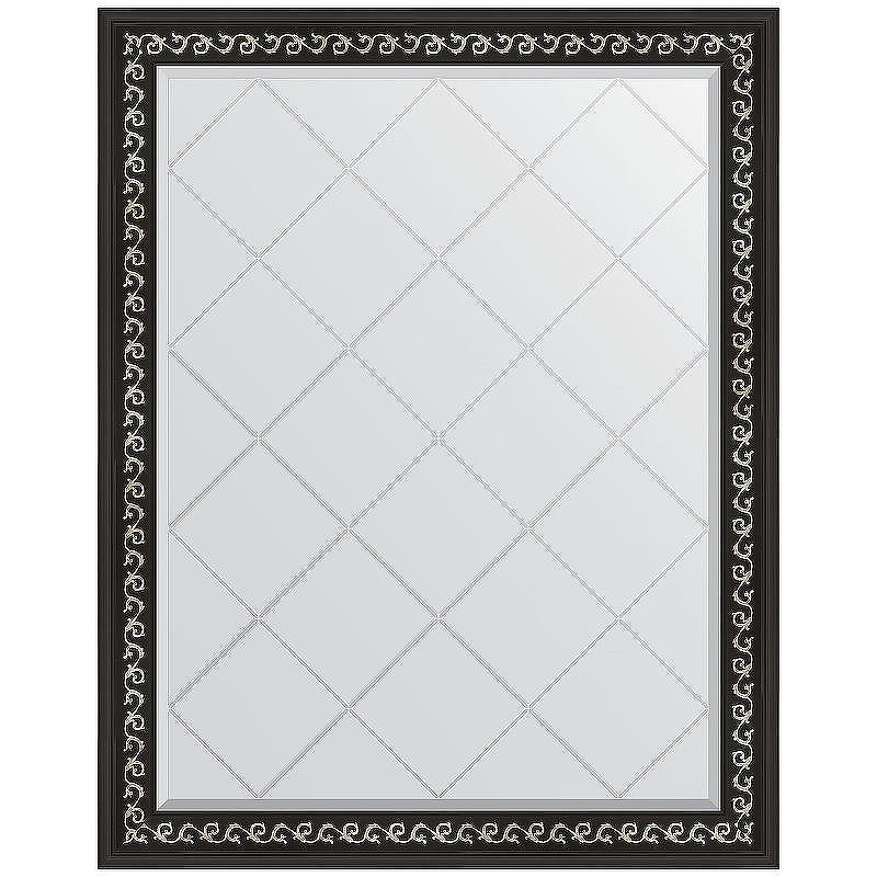 Зеркало Evoform Exclusive-G 120х95 BY 4354 с гравировкой в багетной раме - Черный ардеко 81, купить, цена, заказать, магазин, доставка, скидка, промокод, купить, цена, заказать, магазин, доставка, скидка, промокод