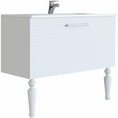 Тумба с раковиной SanVit Эмми 120 kemmy1203d Белая матовая