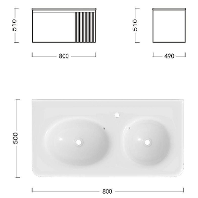 Тумба с раковиной Ceruttispa Sella 80 10311 подвесная Слоновая кость